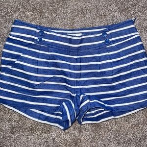 Vineyard Vines Royal Blue White Stripe Chino Knit Side Zip Button Shorts size 00